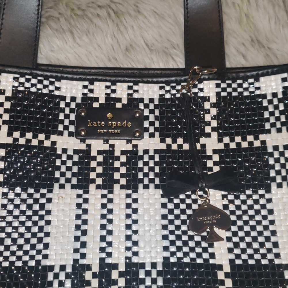 SOLD Kate Spade Plaid Purse with Dust Cover - Picture 2 of 14
